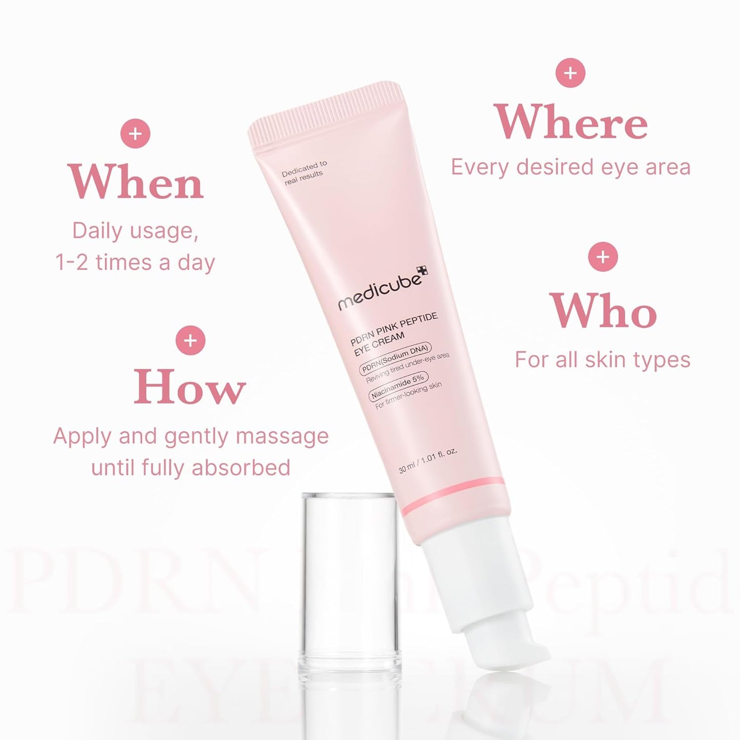 Eye Serum with Salmon DNA PDRN & Pink Peptides | 99% Purity Retinol for Fine Lines | PDRN & Niacinamide for Uneven Skin Tone | Korean Skincare, 1.01 Fl.Oz